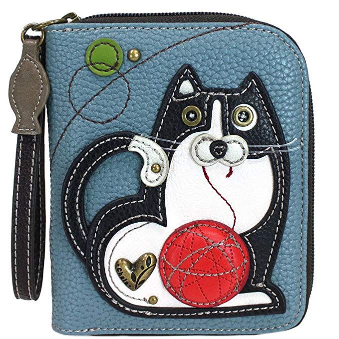 Chala Fat Cat Zip-Around Wristlet Wallet - Cat Lover Gift