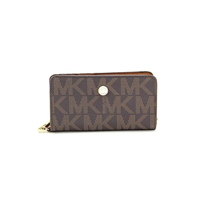 Michael Kors MK Signature Saffiano Slim Tech Wristlet Brown/Luggage