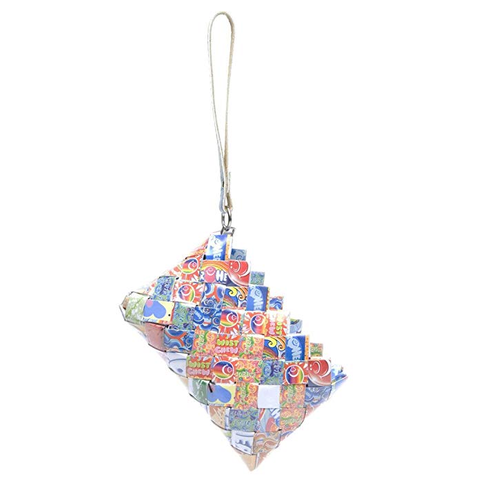 Baby Cakes Recycled Candy Wrapper Wristlet (5.5 x 3.5 x 1.25 inches)