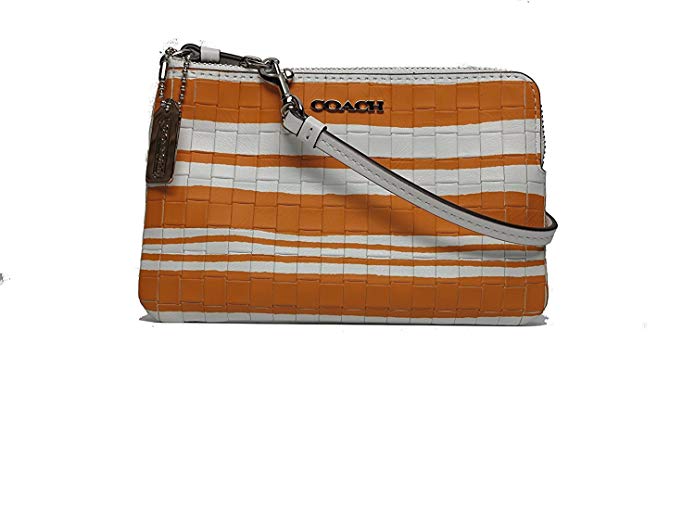 COACH Bleecker Embossed Woven Leather Small Wristlet 51619 SVCRV