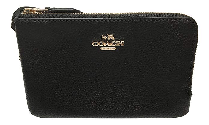 Coach Pebbled Leather Double Corner Zip Wristlet F87590