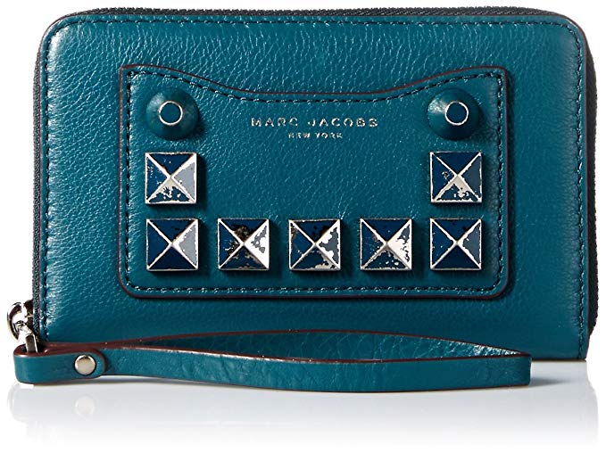 Marc Jacobs Recruit Chipped Studs Zip Phone Wristlet