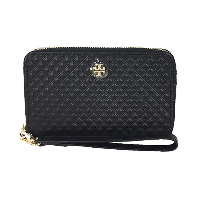 Tory Burch Marion Leather iPhone 8 / 7 / 6 Wristlet Wallet, Black