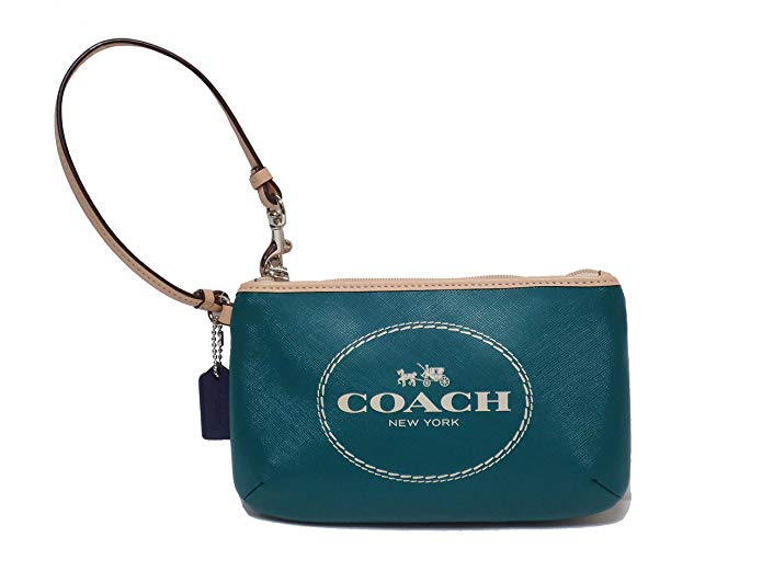 Coach Horse and Carriage Leather Med Wristlet 51788 Lagoon