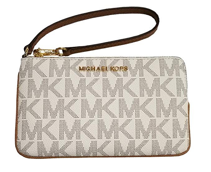 Michael Kors Jet Set Travel Large TZ Wristlet Vanilla Acorn