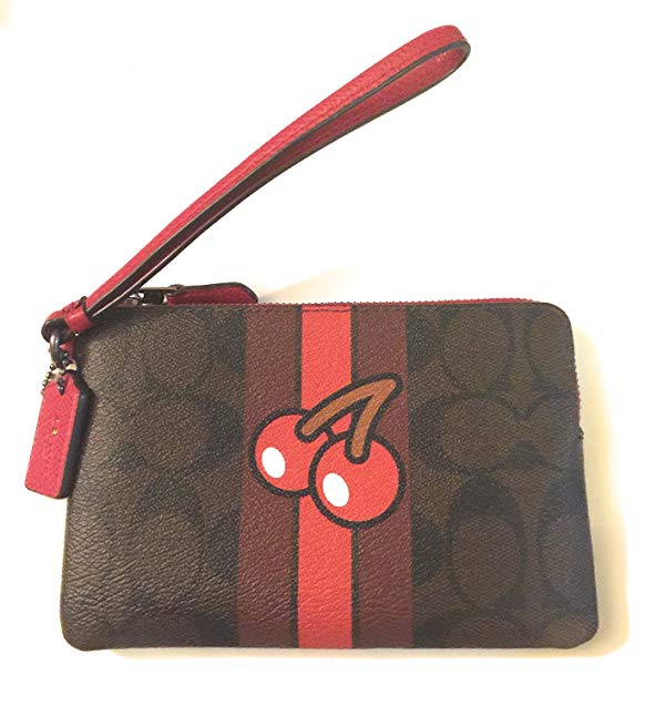 Coach Pac-Man Signature Striped Corner Zip Wristlet, F56715