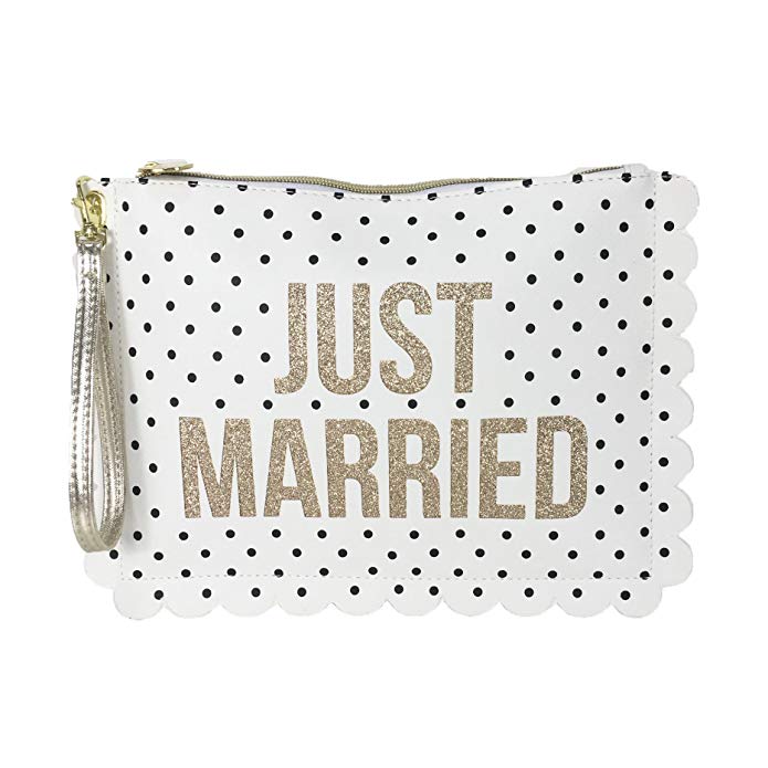 'Just Married' Clutch Wristlet, Polka Dot