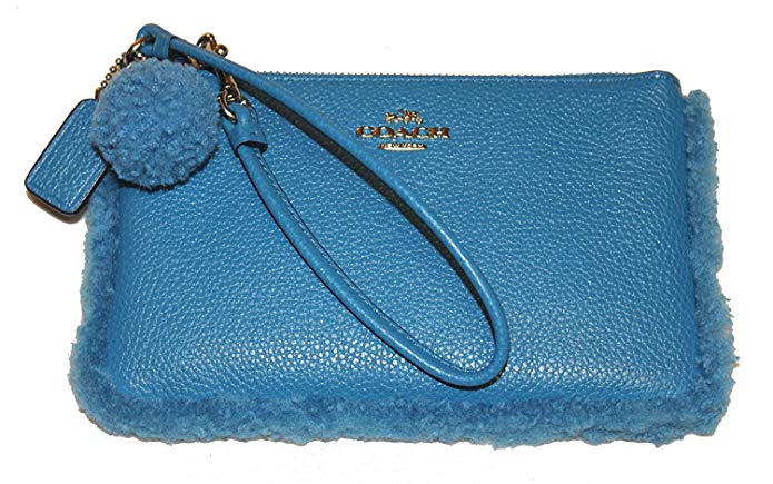 Coach Shearling Corner Zip Wristlet 64765