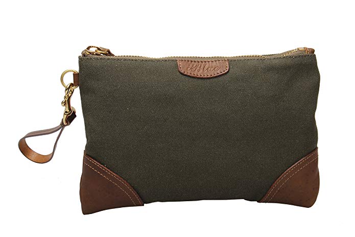 Iblue Womens Canvas Wristlet Bag Clutch Wallet Purse Handbag Coin Holder A805