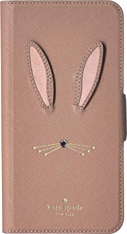 Kate Spade New York Women's Rabbit Applique Folio Phone Case for iPhone 8 Plus Tan Multi One Size