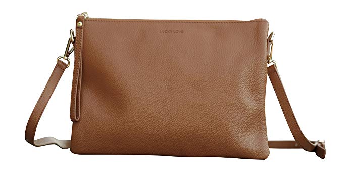 Lucky Love Clutch Wristlet or Crossbody Bag Purse, Leather Wrist Wallet, Can Hold iPhone 7 and 6 Plus