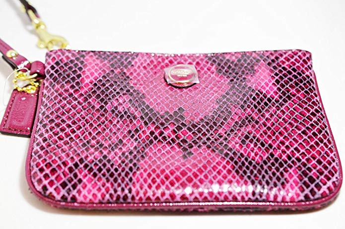 COACH EMBOSSED EXOTIC SMALL WRISTLET - F50162 B4/RA RASPBERRY RED