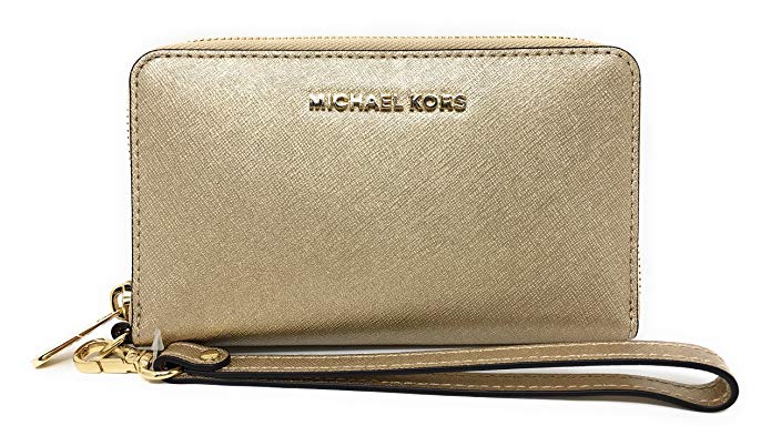 Michael Kors Jet Set Travel Large Flat Multifunction Phone Case Leather Wristlet